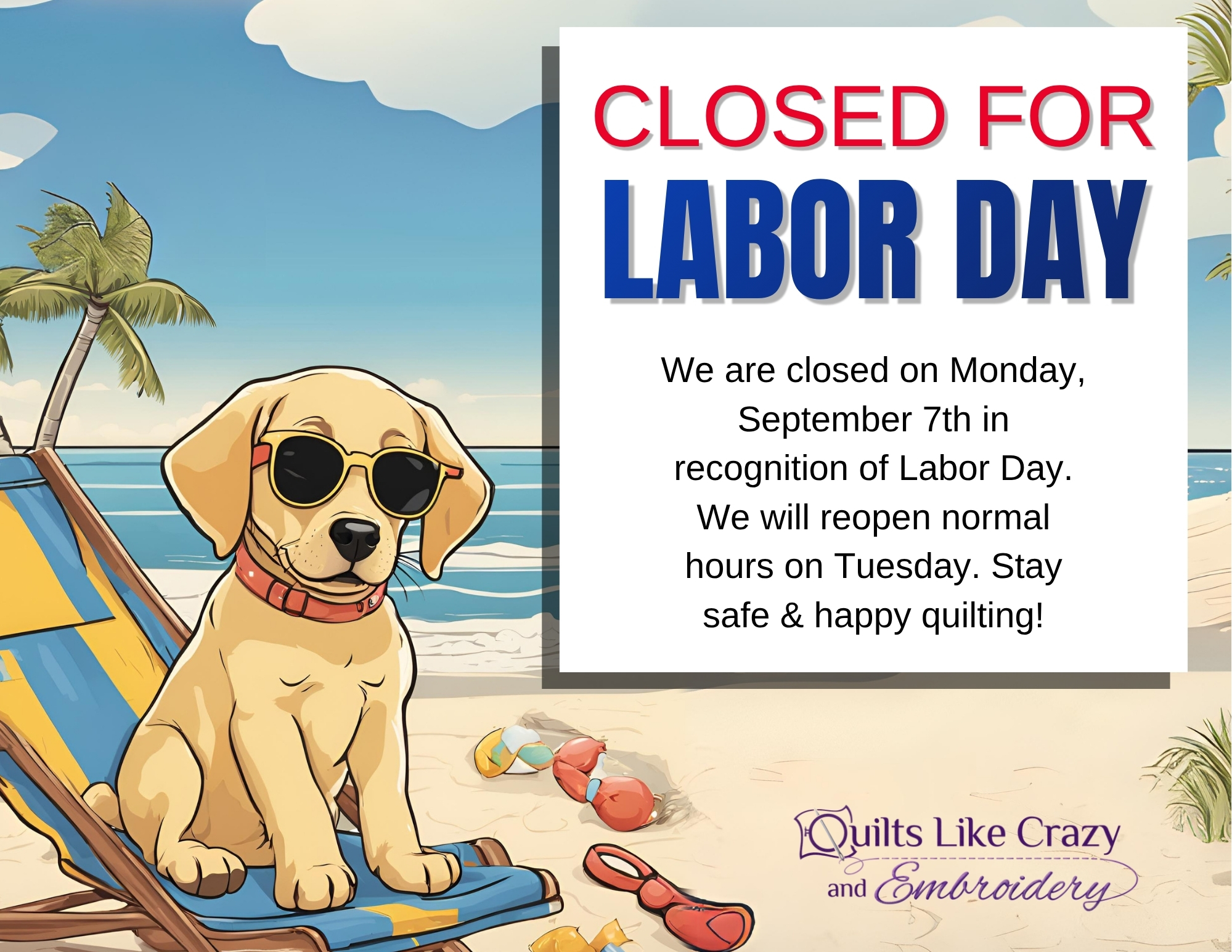 Closed for Labor Day. Closed for Labor Day.