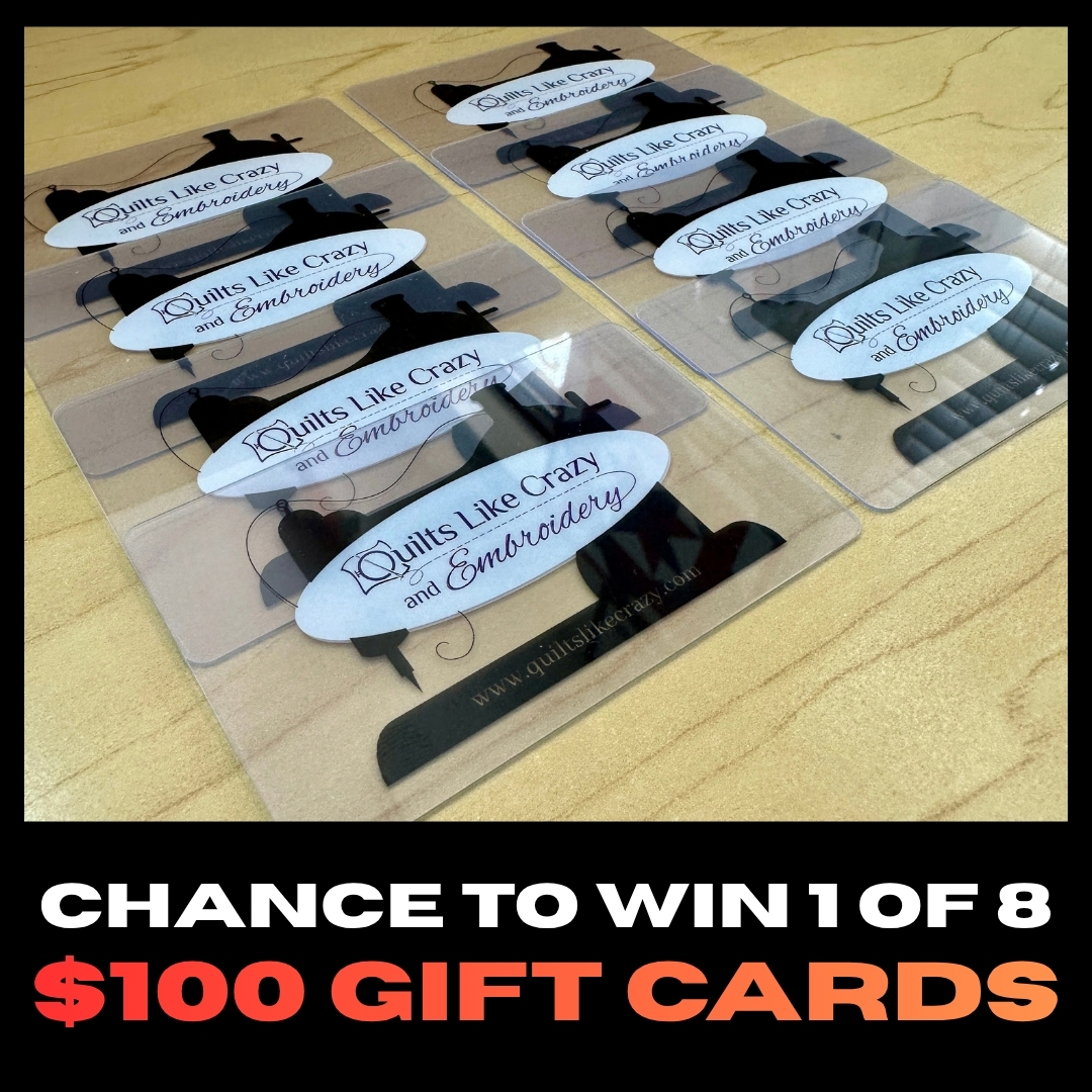 Gift cards for Quilts Like Crazy giveaway.