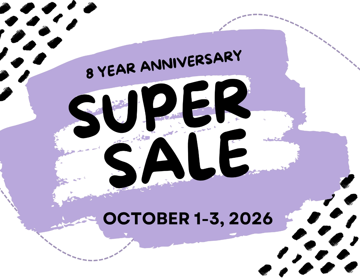Purple super sale banner, October 1-3, 2026.